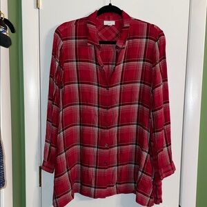 Mixed Plaid j.jill Button-Up Women's Top